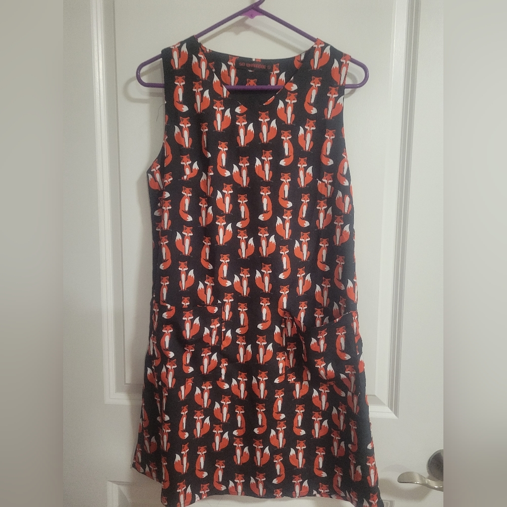 Fit And Flare Fox Patterned Dress - image 2